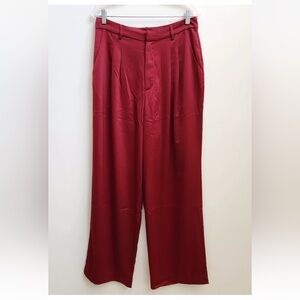 WAYF red burgundy dress trouser pants‎ wide leg NWT

B2